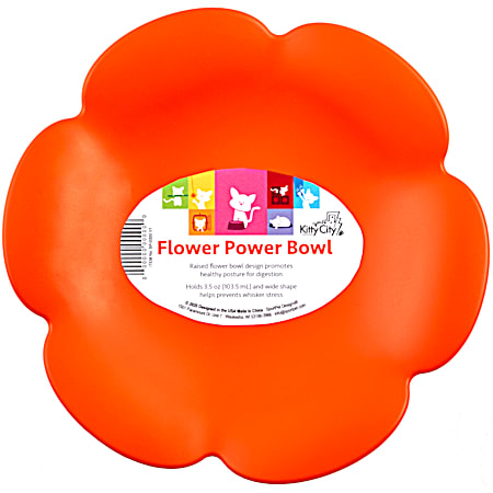 Orange Flower Power Bowl for Cats
