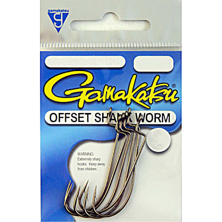 Offset Shank Worm Hooks - Bronze