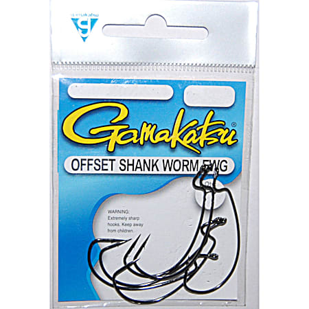 Offset Shank Worm Hooks EWG - NS Black
