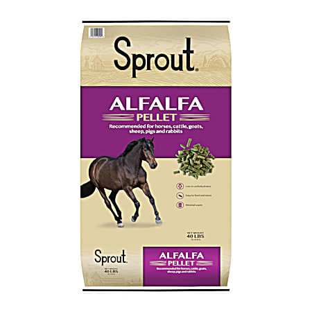 Alfalfa Pellets for Horses, Cattle, Goats, Sheep, Pigs & Rabbits, 40 lbs