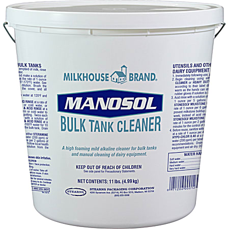 Milkhouse Brand Manosol Bulk Tank Cleaner - 11 Lbs.