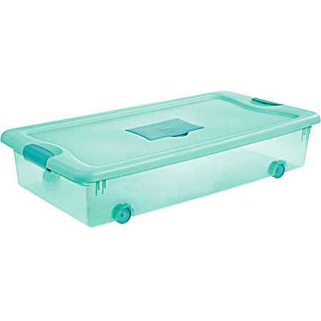 56 qt Aqua Tint Fresh Scent Wheeled Storage Box