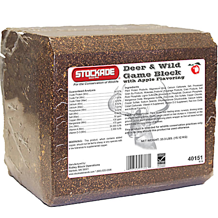 Deer & Wild Game 33.3 lb Apple Flavor Mineral Block
