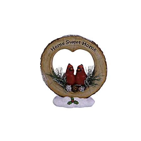 Battery-Operated Home Sweet Home Cardinals LED Table Decor