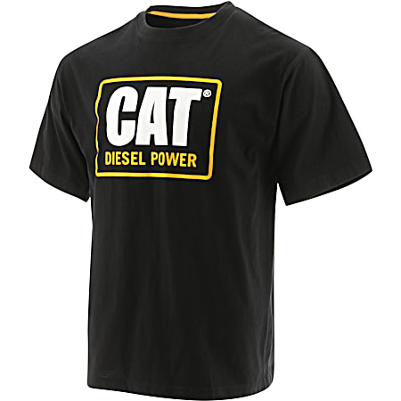 CAT Men's CAT Black Diesel Power Graphic Crew Neck Short Sleeve T-Shirt