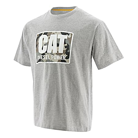CAT Men's Black Diesel Power Graphic Crew Neck Short Sleeve T-Shirt