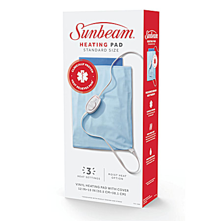 Sunbeam Moist/Dry Standard Size Light Blue Heating Pad
