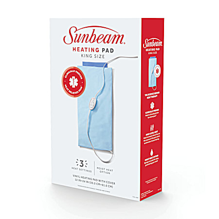 Sunbeam Moist/Dry King Size Light Blue Heating Pad