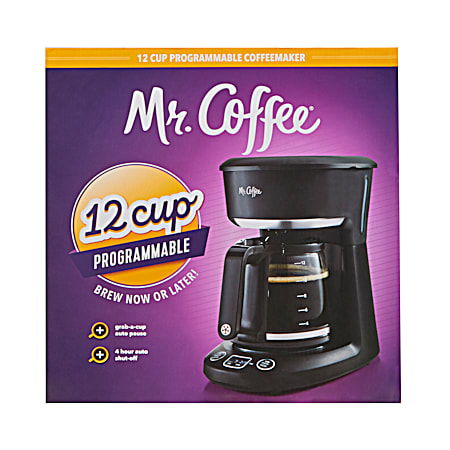 12-cup Programmable Coffee Maker Brew Now or Later