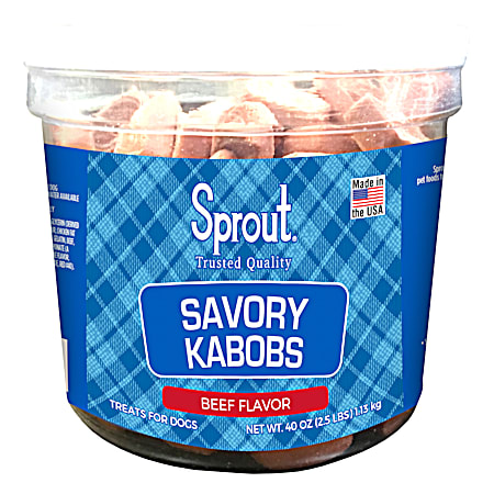 Savory Kabobs Beef Flavor Dog Treats, 40 oz
