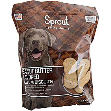 5 lb Medium Peanut Butter Flavored Dog Biscuits
