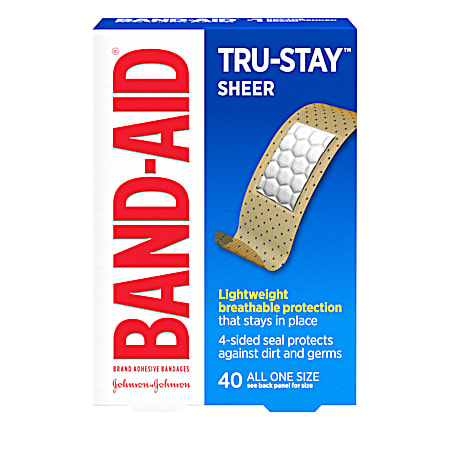 Tru-Stay Sheer Adhesive Bandages - 40 ct