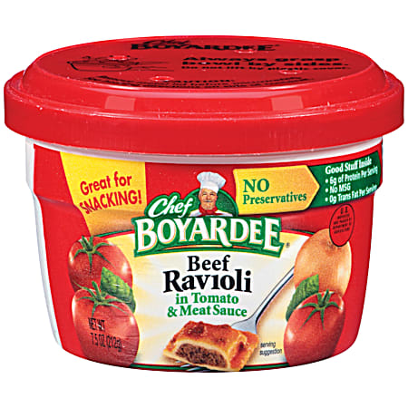 7.5 oz Microwaveable Beef Ravioli in Tomato & Meat Sauce