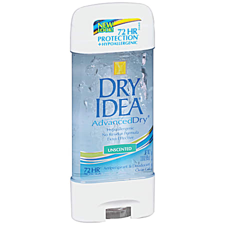 Dry Idea Unscented Clear Gel Antiperspirant  - 3 Oz.
