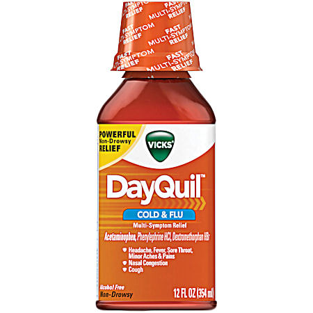 Vicks DayQuil Cold & Flu Multi-Symptom Relief - 12 Oz.
