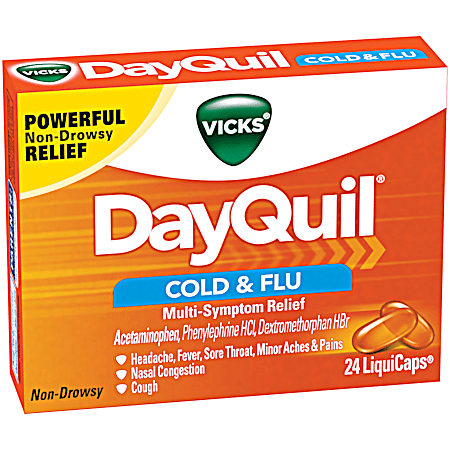 Vicks DayQuil Cold & Flu Relief LiquiCaps - 24 Ct