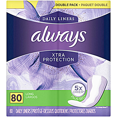 Xtra Protection Long Daily Liners - 80 Ct