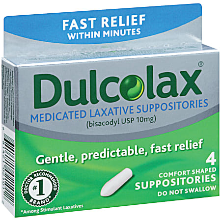 Medicated Laxative Suppository - 4 ct