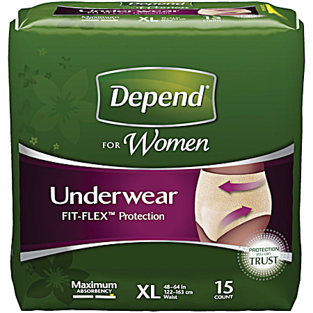 DEPENDS Maximum Absorbency XL Underwear for Women - 15 Ct