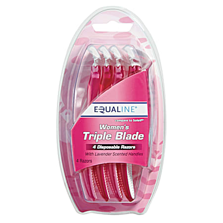 EQUALINE Women's Triple Blade Disposable Razors - 4 Pk