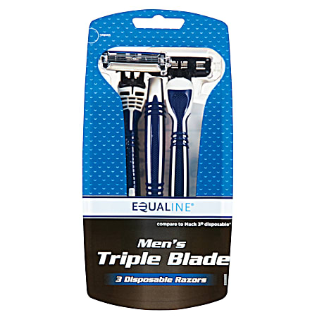 EQUALINE Men's Triple Blade Disposable Razors - 3 pk
