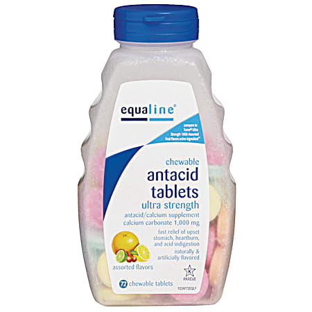 Ultra Strength Flavored Chewable Antacid Tablets - 72 ct