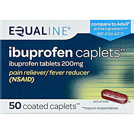Ibuprofen Pain Reliever Caplets - 50 ct