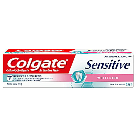 Colgate Sensitive Whitening 6 oz Fresh Mint Anticavity Toothpaste