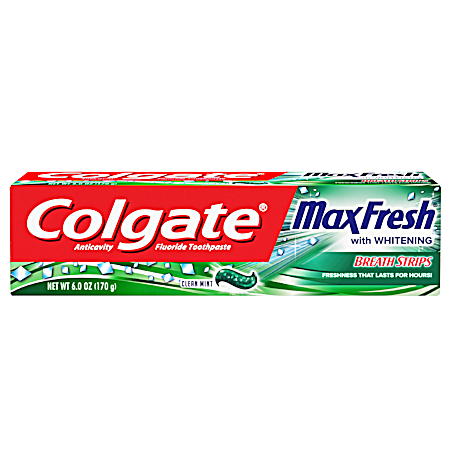 Max Fresh 6 oz Clean Mint Toothpaste w/ Mini Breath Strips
