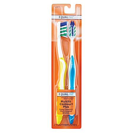 Multifit Contour Plus Soft Manual Toothbrushes - 2 Pk, Assorted