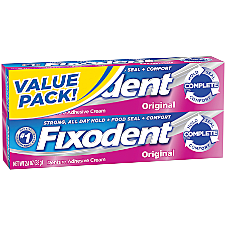 Fixodent 2.4 oz Dental Adhesive Cream - 2 Pk