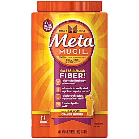 METAMUCIL 4 in 1 MultiHealth 48.2 oz Orange Smooth Daily Fiber Supplement