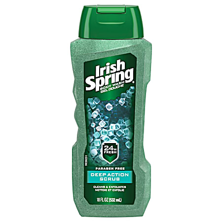 Irish Spring 18 oz Deep Action Scrub Exfoliating Body Wash