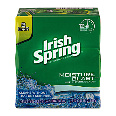 Irish Spring Moisture Blast Deodorant Bar Soap - 3 ct