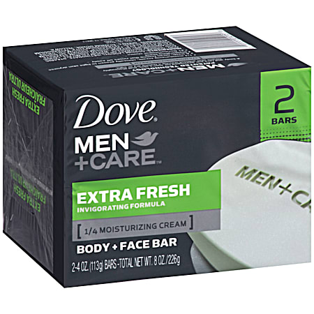 8 oz Men+Care Extra Fresh Body & Face Bar - 2 pk