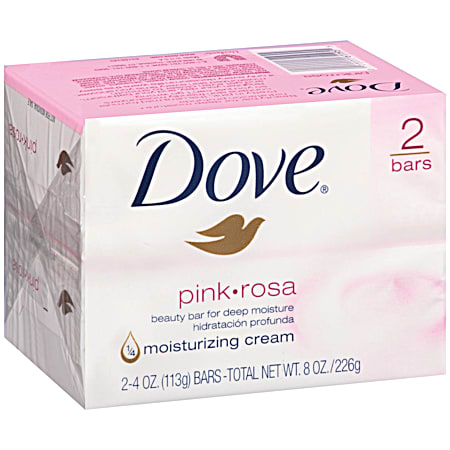 Dove 8 oz Pink Rosa Beauty Bar - 2 pk
