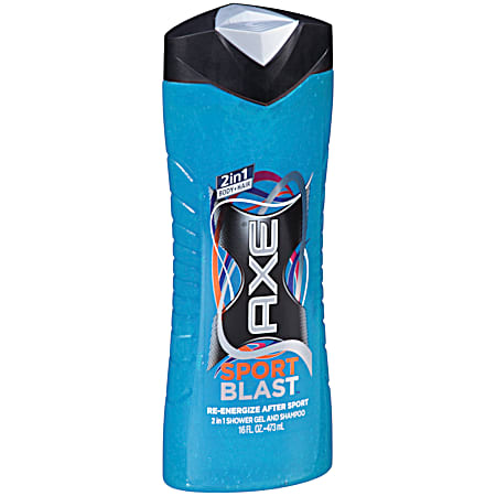 16 oz Sport Blast Re-Energize 2 In 1 Shower Gel & Shampoo