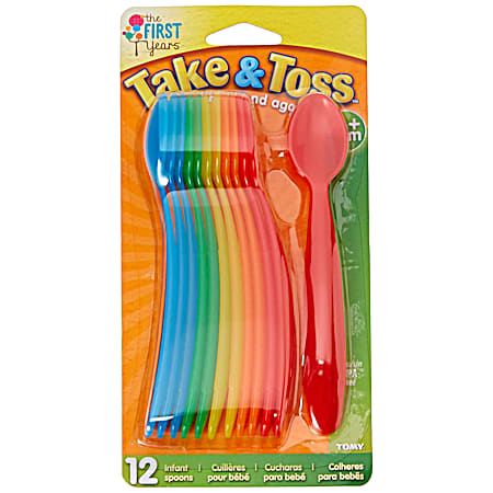 FIRST YRS Take & Toss Infant Spoons - 12 Pk