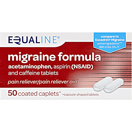 Migraine Formula Acetaminophen/Aspirin/Caffeine Caplets - 50 ct