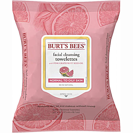 Burt's Bees Pink Grapefruit Facial Cleaning Towelettes - 30 ct
