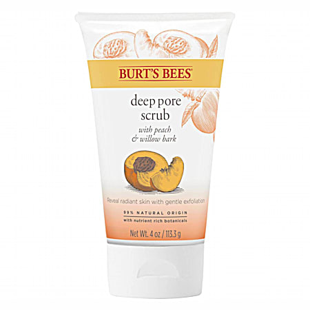 Burt's Bees 4 oz Peach & Willow Bark Deep Pore Scrub