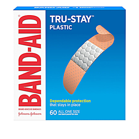 Tru-Stay Plastic Adhesive Bandages - 60 ct
