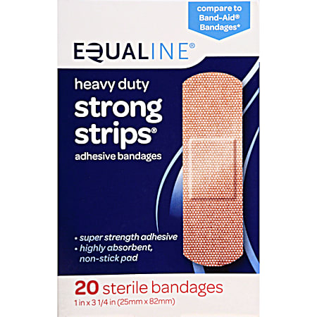 EQUALINE Strong Strips Adhesive Bandages - 20 ct