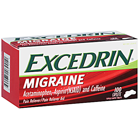 Migraine Formula Acetaminophen/Aspirin/Caffeine Caplets - 100 ct