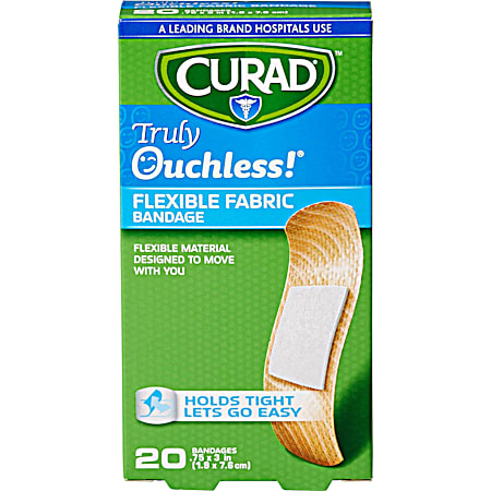 CURAD Truly Ouchless! Flexible Fabric Adhesive Bandages - 20 Pk
