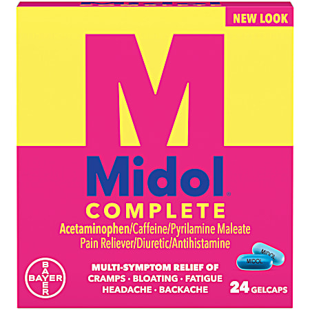 Midol Complete Pain Reliever Gelcaps - 24 ct
