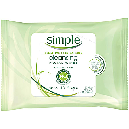  SIMPLE Sensitive Skin Cleansing Facial Wipes - 25 ct