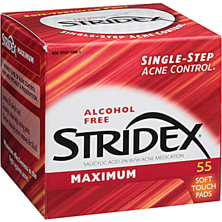 STRIDEX Medicated Acne Pads Maximum Strength - 55 ct