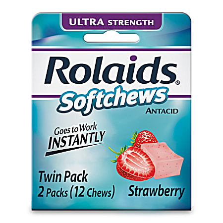 Ultra Strength Strawberry Antacid Soft Chews - 12 pk