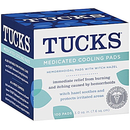 TUCKS Medicated Cooling Pads - 100 ct